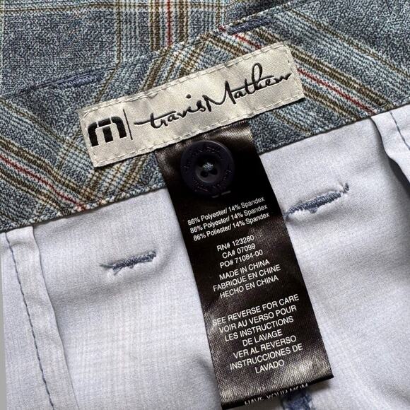 Travis Mathew Hybrid Blue Plaid Golf Performance 11" inseam SZ 32 - Picture 4 of 6